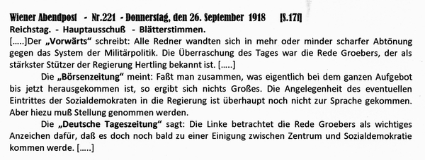 1918-09-26-aPresse Hauptausschuß-Wiener Zeitung