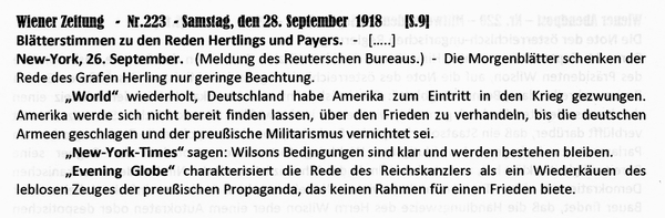1918-09-28-Presse USA zu Rede Hertling-Wiener Zeitung