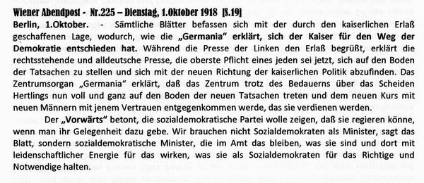 1918-10-01-Rücktritt-Hertling-Pressestimmen-01-Wiener Zeitung