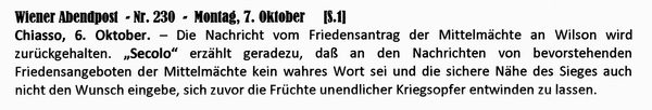 1918-10-07-Friedensangebot Deutschlands-Wiener Abendpost-04