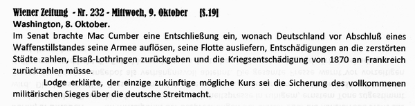 1918-10-09-USA-Frankr-Parlamentarisierung-Wiener Zeitung-01