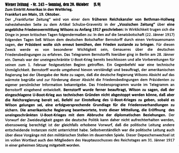 1918-10-20-Presse zu Wilson-Wilson Antwort - Wiener Zeitung-01