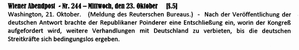 1918-10-23-Presse zu Wilson-Wilson Antwort - Wiener Zeitung-02