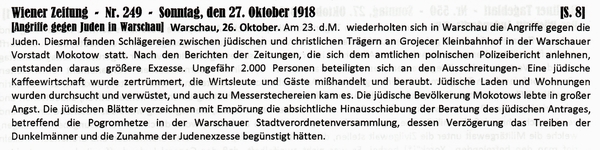 1918-10-27-01-Angriff geg Juden in Warschau-WZ